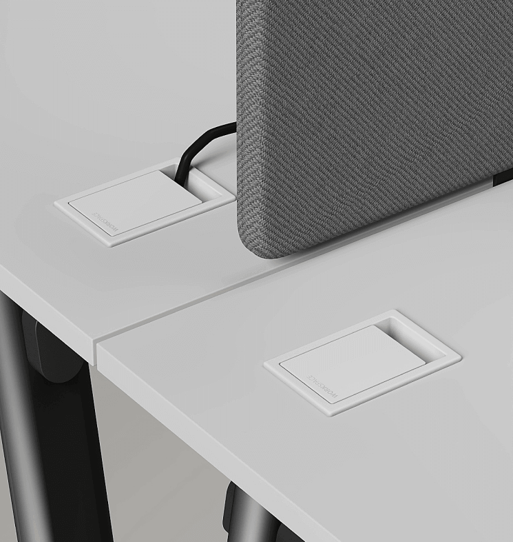 White Desklink Rectangular Grommet